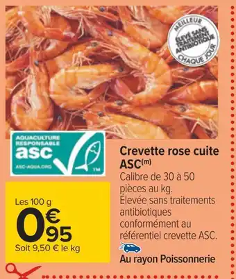 Carrefour Crevette rose cuite asc offre