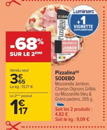 Carrefour Sodebo pizzalina offre