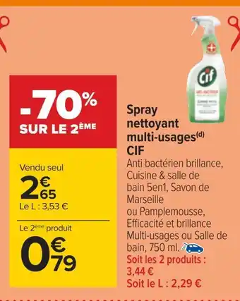 Carrefour Cif spray nettoyant multi-usages(d) offre