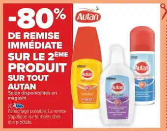 Carrefour Autan -80% de remise immédiate sur le 2ème produit sur tout autan offre