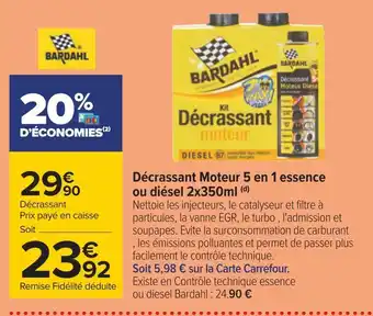 Bardahl décrassant moteur 5 en 1 essence ou diésel 2x350ml (d)