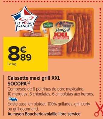 Carrefour Socopa caissette maxi grill xxl offre