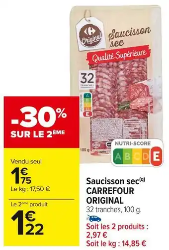 Carrefour Market Carrefour original saucisson sec offre
