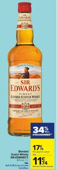 Carrefour Market Sir edward’s blended scotch whisky offre