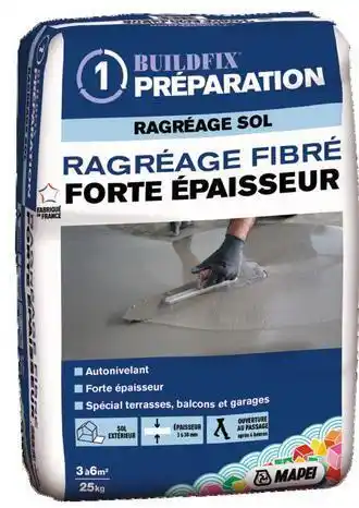 Brico Dépôt Mapei ragréage fibré forte épaisseur - sac de 25 kg offre