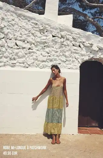 Robe mi-longue à patchwork