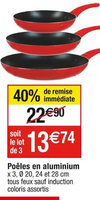 Cora x Carrefour Poêles en aluminium offre