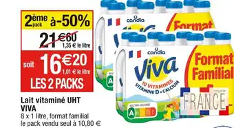 Cora x Carrefour Viva lait vitaminé uht offre