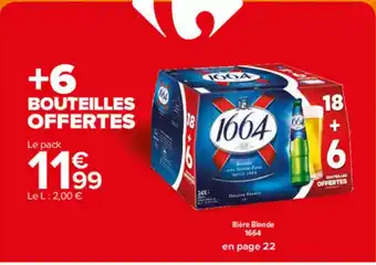 Carrefour Bière Blonde 1664 offre