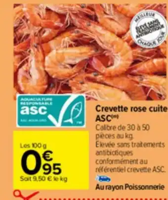 Carrefour Crevette rose cuite ASC offre