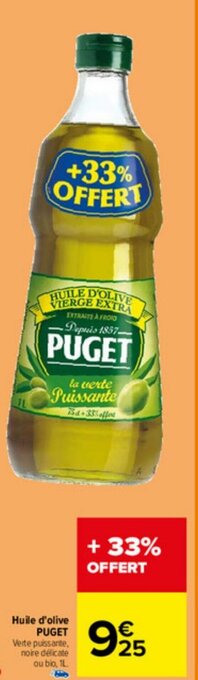 Carrefour Huile d'olive PUGET offre