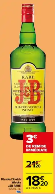 Carrefour Blended Scotch Whisky J&B RARE offre