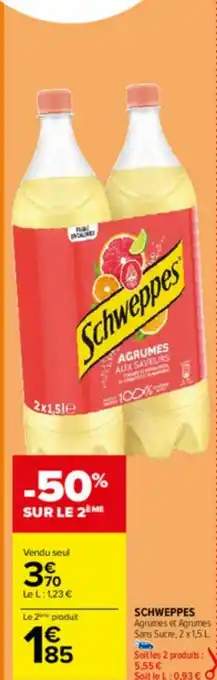Carrefour SCHWEPPES Agrumes et Agrumes offre