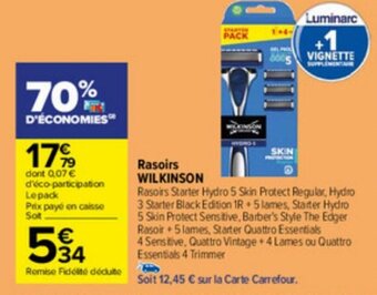 Carrefour Rasoirs WILKINSON offre