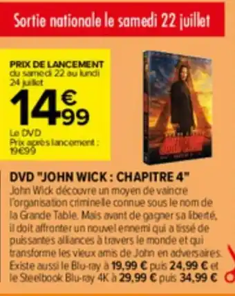 Carrefour DVD "JOHN WICK: CHAPITRE 4" offre
