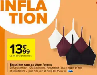 Carrefour Brassière sans couture femme offre