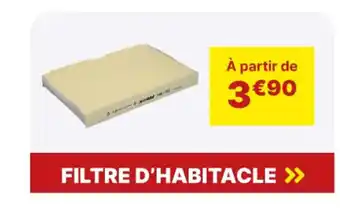 Carter-Cash FILTRE D'HABITACLE >> offre