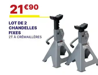 LOT DE 2 CHANDELLES FIXES 2T À CRÉMAILLÈRES