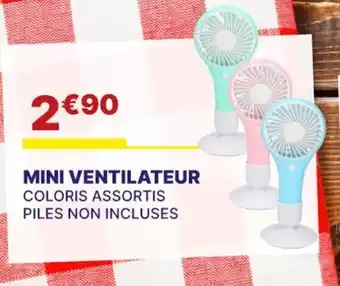 Carter-Cash MINI VENTILATEUR COLORIS ASSORTIS PILES NON INCLUSES offre