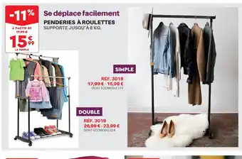 Shopix PENDERIES À ROULETTES offre