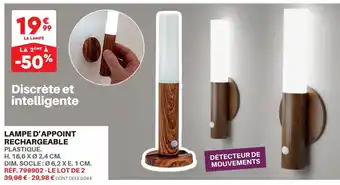 Shopix LAMPE D'APPOINT RECHARGEABLE PLASTIQUE. offre