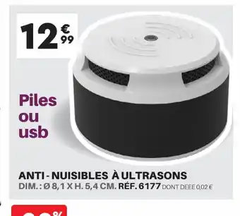 Shopix ANTI-NUISIBLES À ULTRASONS DIM.: Ø 8,1 X H. 5,4 CM. RÉF. 6177 DONT DEEE 0,02 € offre