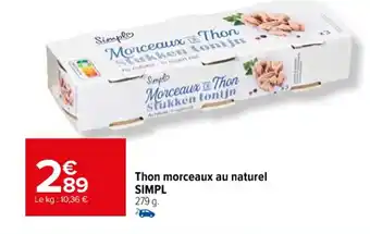 Carrefour Thon morceaux au naturel offre