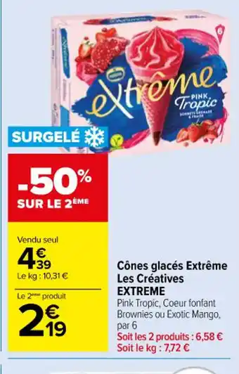 Carrefour Cônes glacés Extrême Les Créatives EXTREME offre