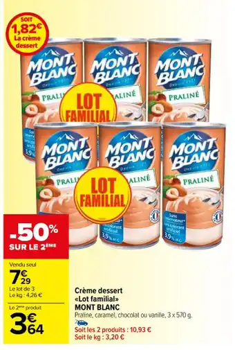 Carrefour Crème dessert <<Lot familial>> offre