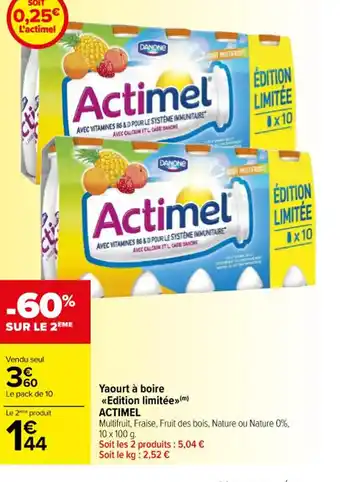 Carrefour Yaourt à boire << Edition limitée »(m) offre