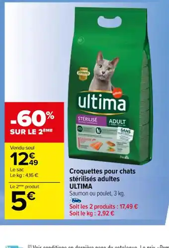 Carrefour Croquettes pour chats stérilisés adultes offre