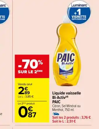 Carrefour Liquide vaisselle Bi-Activ(d) offre