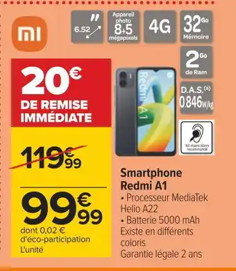 Carrefour Mi smartphone redmi a1 offre