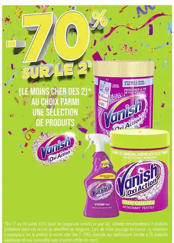 Casino Supermarchés Vanish -70% sur le 2e au choix parmi une sélection de produits vanish offre