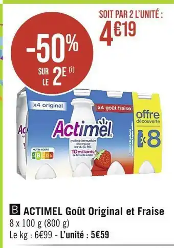 Casino Supermarchés Actimel actimel goût original et fraise offre