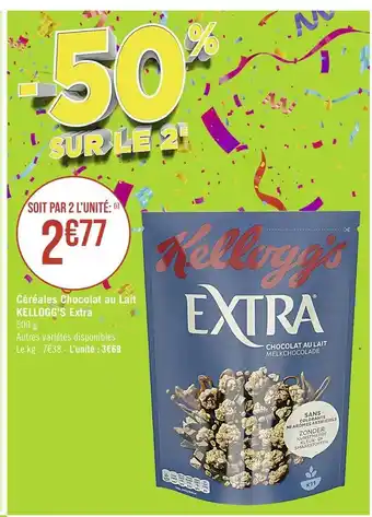 Casino Supermarchés Kellogg’s céréales chocolat au lait extra offre