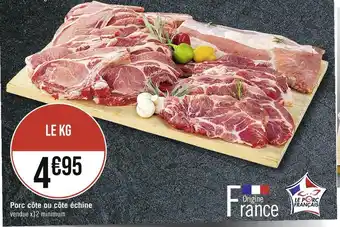 Porc côte ou côte échine