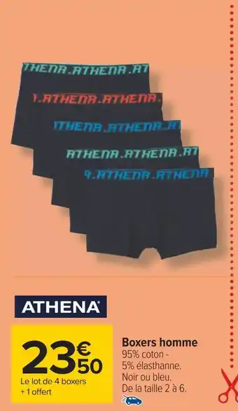 Carrefour Athena boxers homme offre