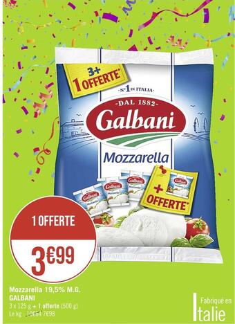 Casino Supermarchés Galbani mozzarella 19,5% m.g. offre