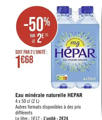 Casino Supermarchés Hepar eau minérale naturelle offre