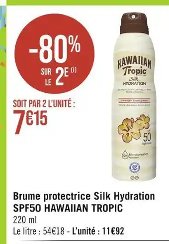 Hawaiian tropic brume protectrice silk hydration spf50