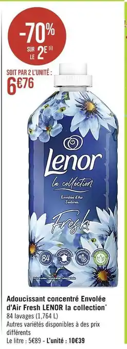 Casino Supermarchés Lenor adoucissant concentré envolée d’air fresh la collection* offre