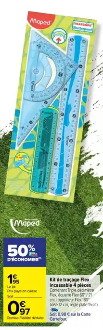 Carrefour Kit de traçage Flex incassable 4 pièces offre