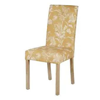 Maisons du Monde Housse de chaise en coton jaune moutarde imprimé tropical offre