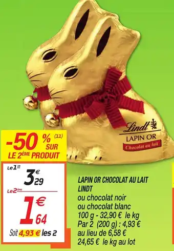 Netto Lapin Or Chocolat Au Lait Lindt offre