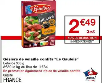 Monoprix Gésiers de volaille confits offre