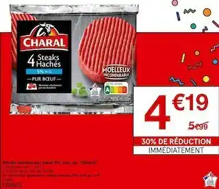 Monoprix Steaks hachés pur bœuf 5% mat. gr. offre
