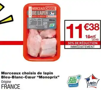 Monoprix Morceaux choisis de lapin Bleu-Blanc-Cœur offre