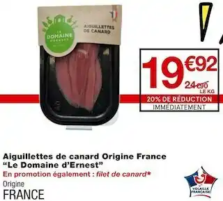 Monoprix Aiguillettes de canard Origine France “Le Domaine d’Ernest” offre