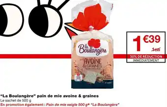 Monoprix Pain de mie avoine & graines offre